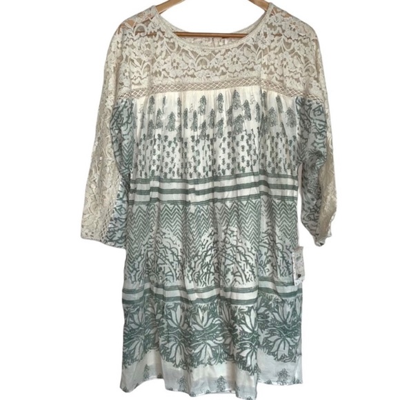 Free People Sun Daze Lace Mini Dress Ivory Combo - Picture 2 of 7